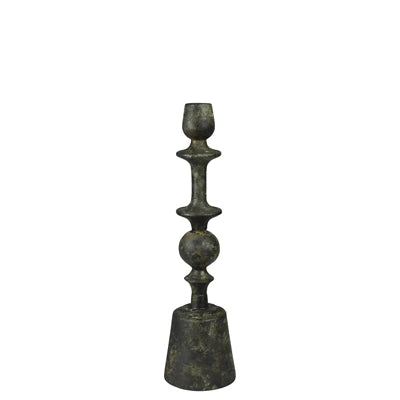 Bastia Taper Holder with Green Patina