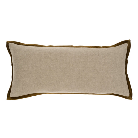 Velvet Trim Pillow Green