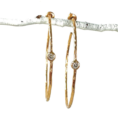 Single Cubic Zirconia hoops
