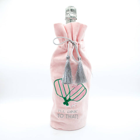 Pickleball Embroidered Wine Bag