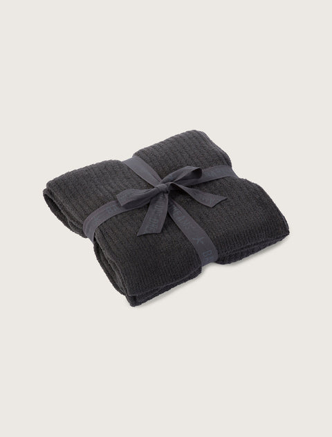Barefoot Dreams CozyChic Lite ribbed throw blanket carbon