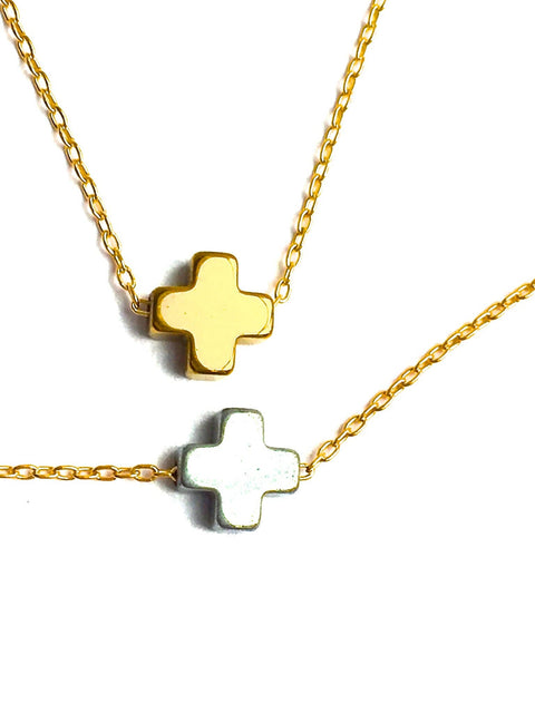Hematite Cross Necklace