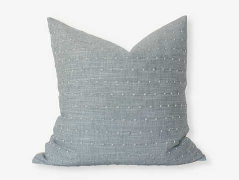 Blue Dot Pillow - 22x22