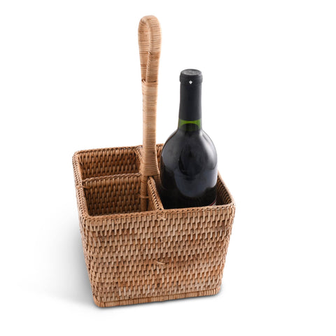Hand Woven Rattan Wicker Flatware Caddy