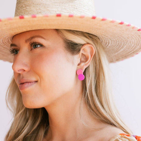 Mini Hibiscus Double Circle Studs