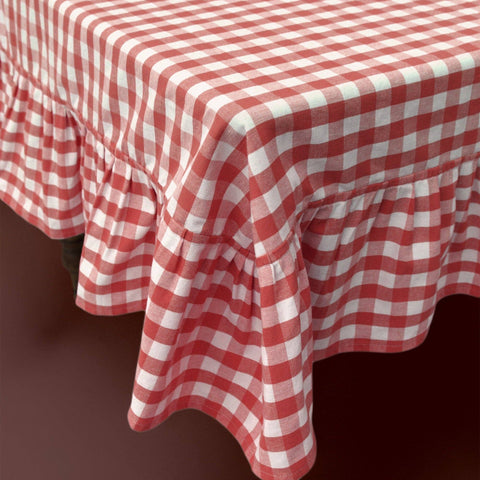 Ruffled Gingham Tablecloth
