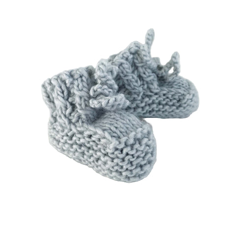 Classic Booties, Bowie Grey | Hand Knit Baby Shoes