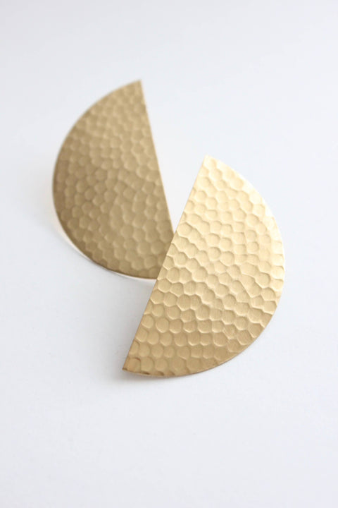 Satin Brass Post Stud Earrings