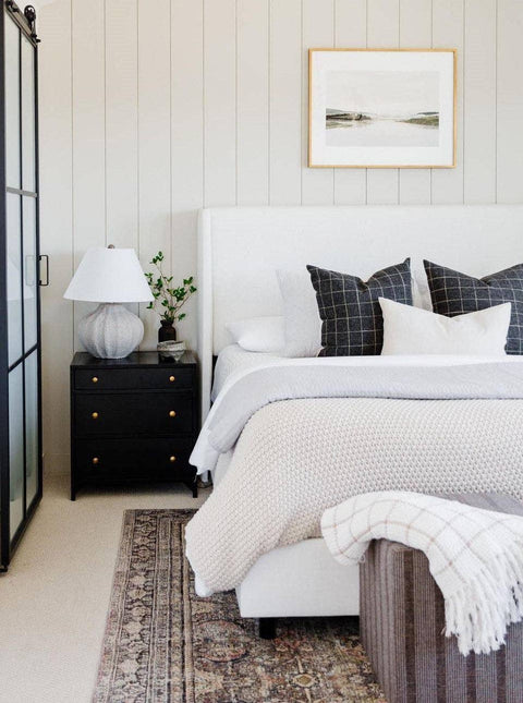 Black Windowpane Pillow - 22x22