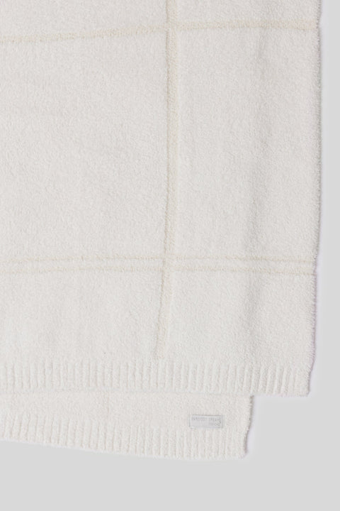 Close-up of tonal plaid knit texture