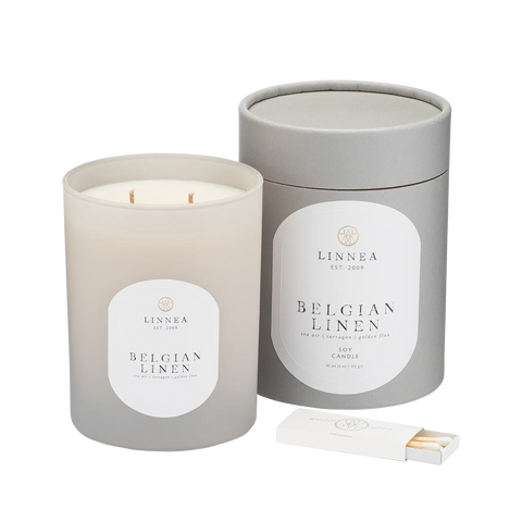 Linnea's Lights Belgian Linen 2-Wick Candle