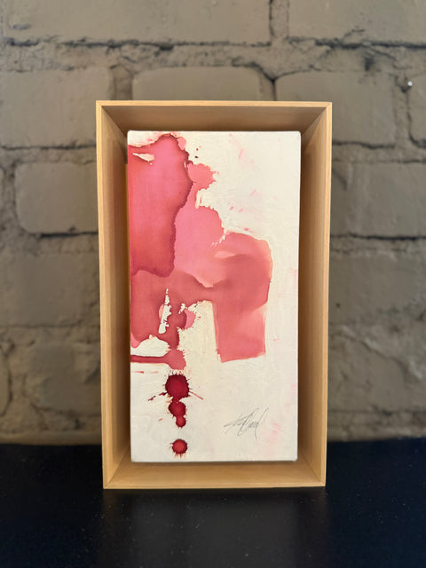 Pink Abstract with Natural Frame