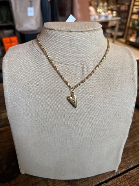 Gold Heart Pendant Necklace