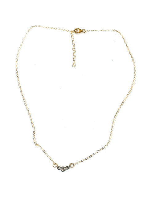 3 Cubic Zirconia Cluster Necklace