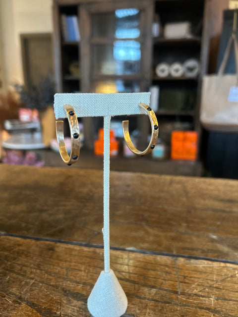 Hammered Stone Hoops