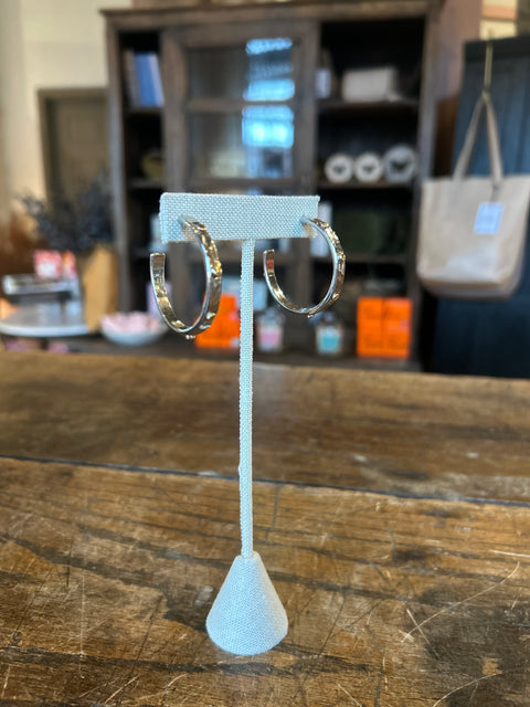 Hammered Stone Hoops