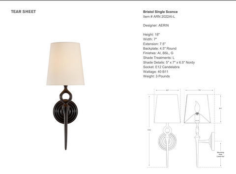 Bristol Single Sconce