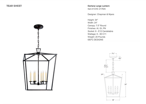Darlana Large Lantern in Aged Iron