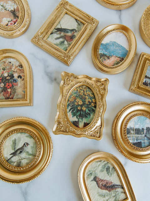 Mini Framed Art Magnet Gold Finish