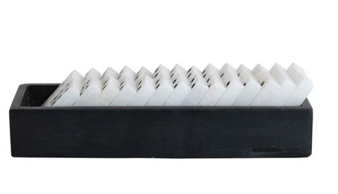 Alabaster Dominos in Soapstone Box