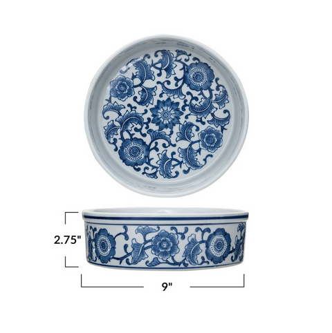 Stoneware Pet Bowl w/ Design