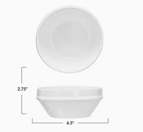 Antique White Stoneware Bowl