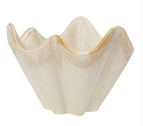 Stoneware Pleated Bowl