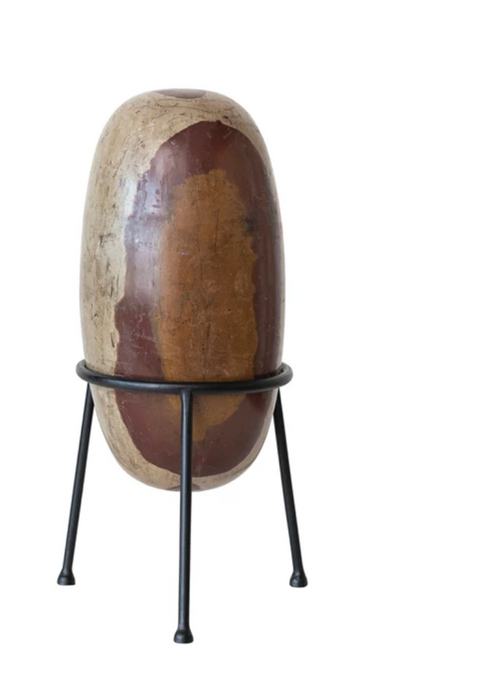 Stone with Metal Stand