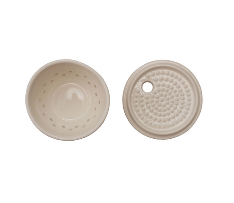 Stoneware Garlic/Ginger Grater/Keeper