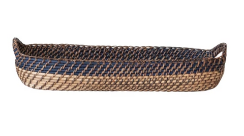 Oval Hand-Woven Bread Basket with Handles