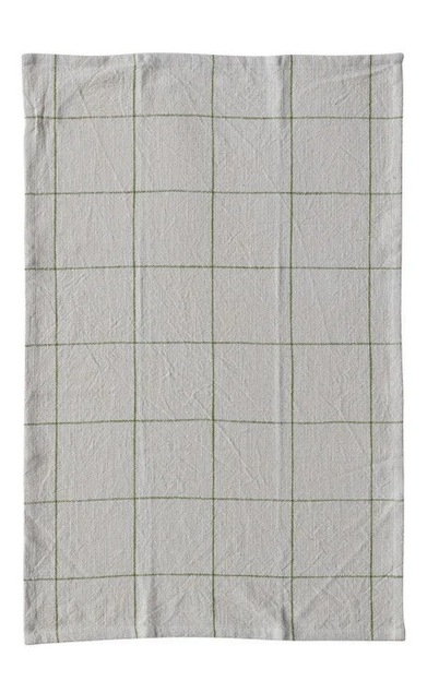 Cotton Grid-Printed Tea Towel