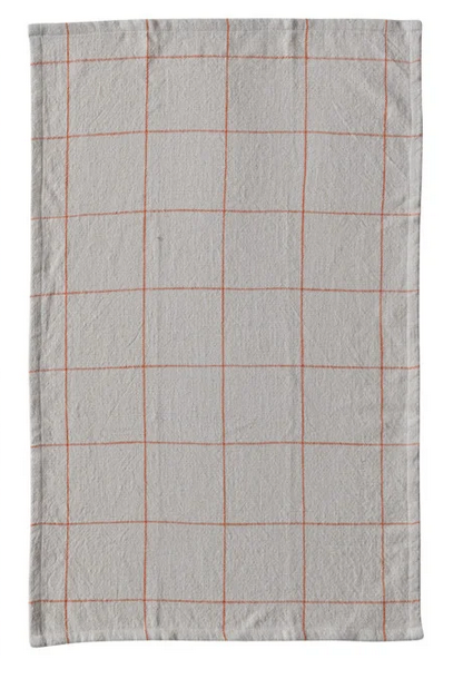 Cotton Grid-Printed Tea Towel