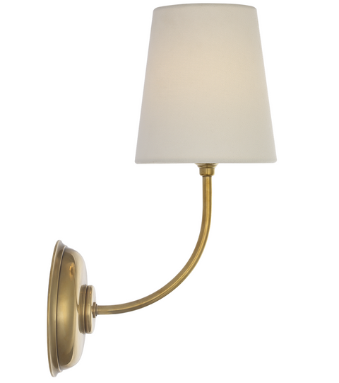 Cordless Vendome Single Sconce with Linen Shade