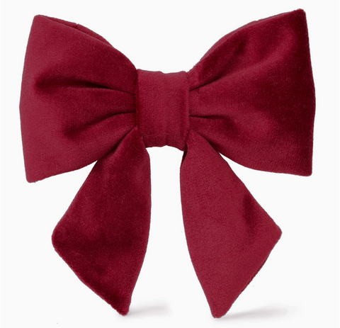 Burgundy Velvet Lady Dog Bow - Large