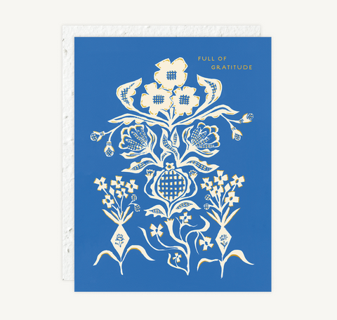 Blue Flower Bouquet - Thank You Card