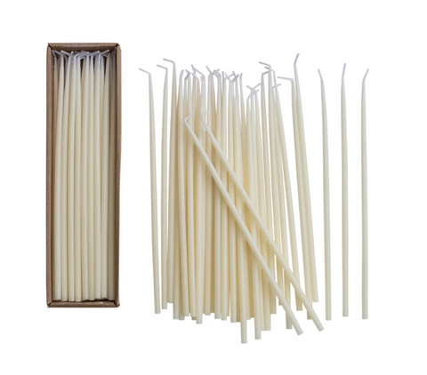 Unscented Thin Taper Candles