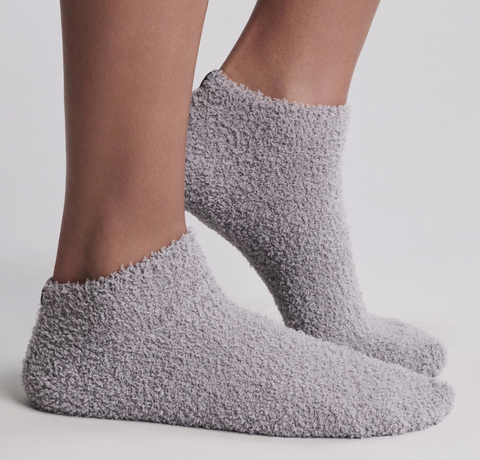 CozyChic Heathered Stripe Ankle Sock Set