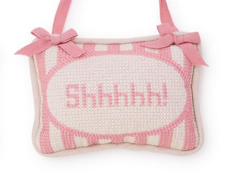 Shhhh! Embroidered Pillow Hanger