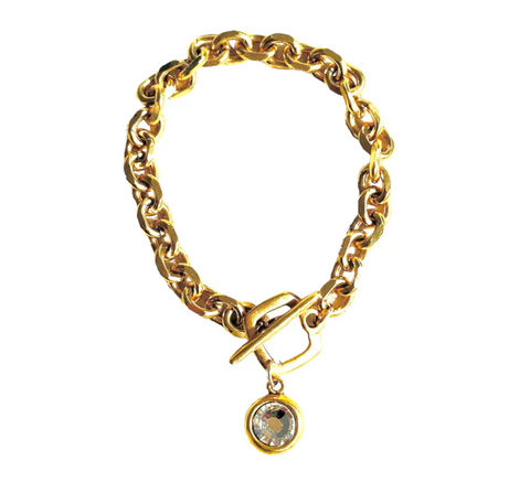 Crystal Square Toggle Link Bracelet