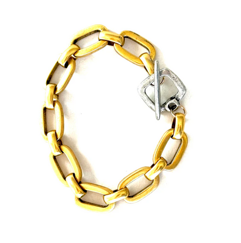 Flat Links Square Toggle Bracelet
