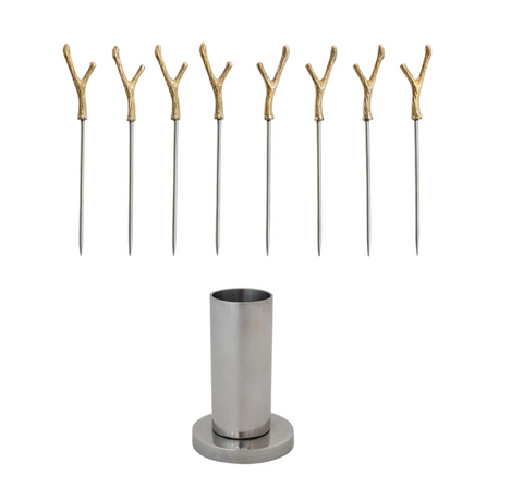 Appetizer Picks with Stainless Steel Holder