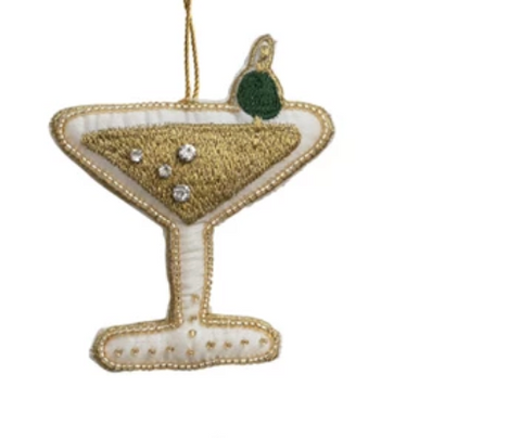 Beaded Fabric Cocktail Ornament