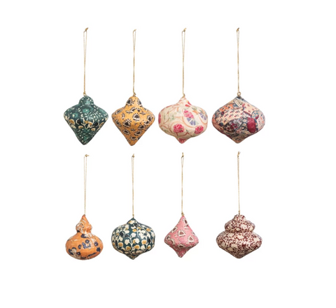 Paper Mache Block Printed Ornament