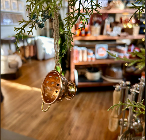 Hammered Copper Colander Ornament