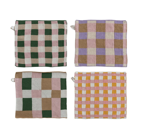 Cotton Knit Patterned Dish Cloth