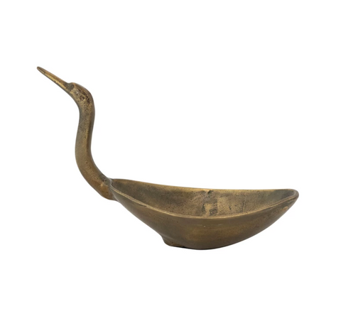 Bird Shaped Bowl with Brass Finish