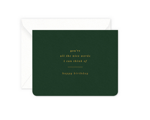 Nice Words Birthday Card