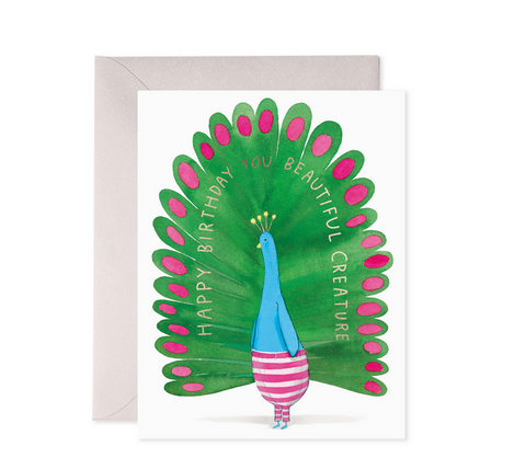 Peacock Birthday Card