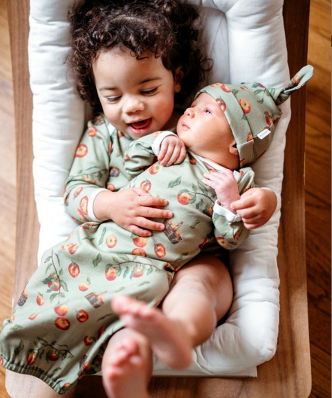 Organic Cotton Newborn Gown & Hat Set