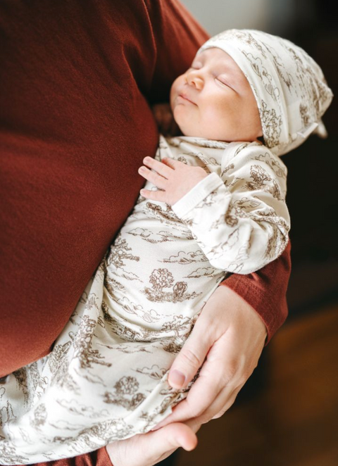 Organic Cotton Newborn Gown & Hat Set
